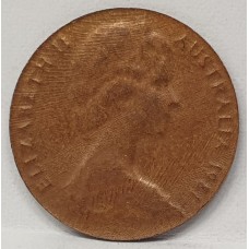 AUSTRALIA 1981 . ONE 1 CENT COIN . ERROR . THIN PLANCHET . NO RIM 